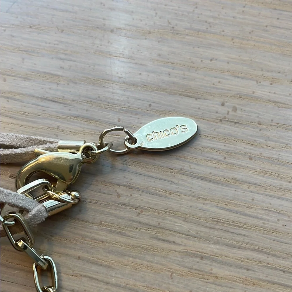 Chico’s Jewelry Leather Beaded Tassel Necklace Bohemian - Picture 6 of 7